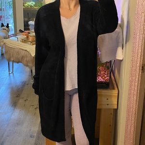 knit long black cardigan